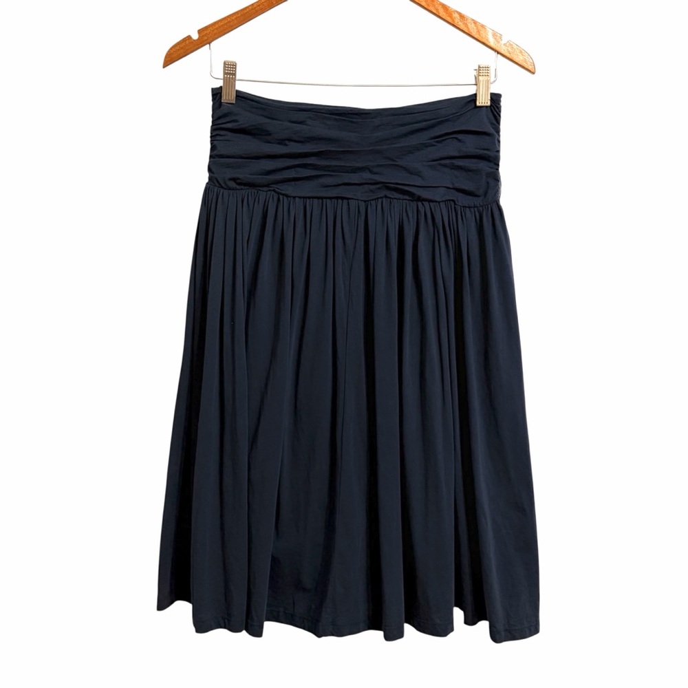 Farhi by Nicole Farhi Pleated Skirt Womens S Blue Soft Cotton Feminine Flowy